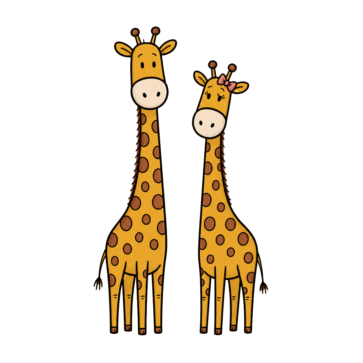 Raffi and his partner, two giraffes side by side